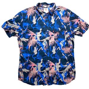 Levi's Shirt Mens Large Mulitcolor Short Sleeve Neon Button Down